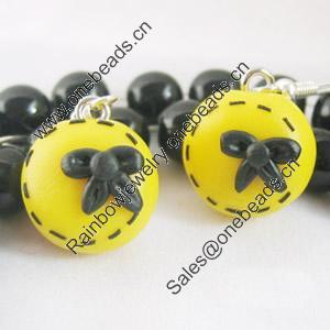 Handmade Fimo Earring, Bead size:10-15mm, Sold by Dozen 