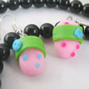 Handmade Fimo Earring, Bead size:10-15mm, Sold by Dozen 