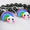 Handmade Fimo Earring, Bead size:10-15mm, Sold by Dozen 