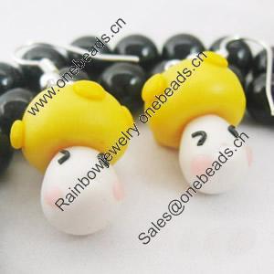 Handmade Fimo Earring, Bead size:10-15mm, Sold by Dozen 