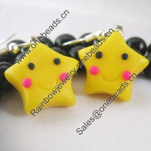 Handmade Fimo Earring, Bead size:10-15mm, Sold by Dozen 