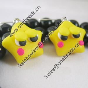 Handmade Fimo Earring, Bead size:10-15mm, Sold by Dozen 