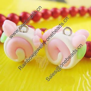 Handmade Fimo Earring, Bead size:10-15mm, Sold by Dozen 