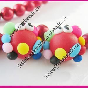 Handmade Fimo Earring, Bead size:10-15mm, Sold by Dozen 