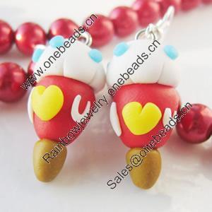 Handmade Fimo Earring, Bead size:10-15mm, Sold by Dozen 