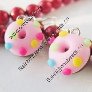 Handmade Fimo Earring, Bead size:10-15mm, Sold by Dozen 