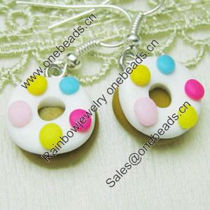 Handmade Fimo Earring, Bead size:10-15mm, Sold by Dozen 