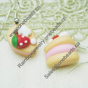 Handmade Fimo Earring, Bead size:10-15mm, Sold by Dozen 