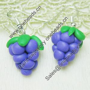 Handmade Fimo Earring, Bead size:10-15mm, Sold by Dozen 