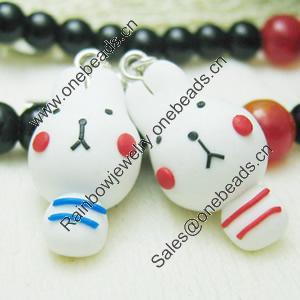 Handmade Fimo Earring, Bead size:10-15mm, Sold by Dozen 