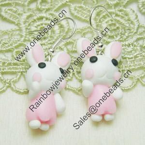 Handmade Fimo Earring, Bead size:10-15mm, Sold by Dozen 