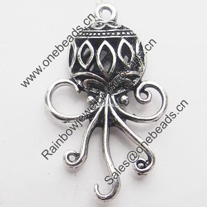 Hollow Bali Pendant Zinc Alloy Jewelry Findings, Lead-free, Animal 39x24mm, Sold by Bag