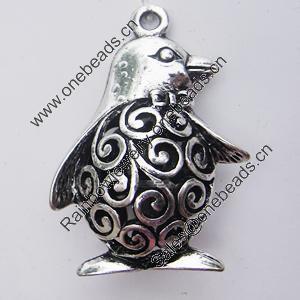 Hollow Bali Pendant Zinc Alloy Jewelry Findings, Lead-free, Animal 24x34mm, Sold by Bag