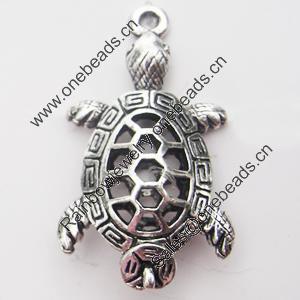 Hollow Bali Pendant Zinc Alloy Jewelry Findings, Lead-free, Animal 20x37mm, Sold by Bag