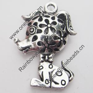 Hollow Bali Pendant Zinc Alloy Jewelry Findings, Lead-free, Animal 22x31mm, Sold by Bag
