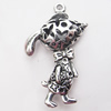 Hollow Bali Pendant Zinc Alloy Jewelry Findings, Lead-free, Animal 25x43mm, Sold by Bag