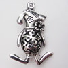 Hollow Bali Pendant Zinc Alloy Jewelry Findings, Lead-free, Animal 40x25mm, Sold by Bag