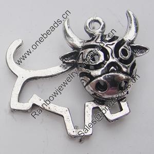 Hollow Bali Pendant Zinc Alloy Jewelry Findings, Lead-free, Animal 26x34mm, Sold by Bag