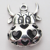 Hollow Bali Pendant Zinc Alloy Jewelry Findings, Lead-free, Animal Head 23x17mm, Sold by Bag