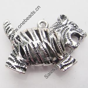 Hollow Bali Pendant Zinc Alloy Jewelry Findings, Lead-free, Animal 26x35mm, Sold by Bag