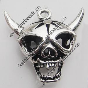 Hollow Bali Pendant Zinc Alloy Jewelry Findings, Lead-free, Animal Head 31x33mm, Sold by Bag