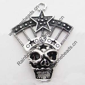 Hollow Bali Pendant Zinc Alloy Jewelry Findings, Lead-free, Head 35x46mm, Sold by Bag