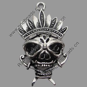 Hollow Bali Pendant Zinc Alloy Jewelry Findings, Lead-free, Head 28x48mm, Sold by Bag