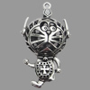 Hollow Bali Pendant Zinc Alloy Jewelry Findings, Lead-free, Animal 31x56mm, Sold by Bag