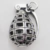 Hollow Bali Pendant Zinc Alloy Jewelry Findings, Lead-free, 23x34mm, Sold by Bag