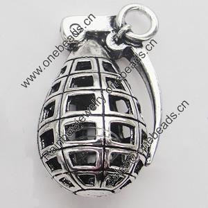 Hollow Bali Pendant Zinc Alloy Jewelry Findings, Lead-free, 23x34mm, Sold by Bag
