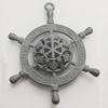 Hollow Bali Pendant Zinc Alloy Jewelry Findings, Lead-free, rudder 33x42mm, Sold by Bag