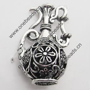 Hollow Bali Pendant Zinc Alloy Jewelry Findings, Lead-free, vase 20x35mm, Sold by Bag
