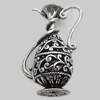 Hollow Bali Pendant Zinc Alloy Jewelry Findings, Lead-free, vase 32x48mm, Sold by Bag