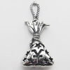 Hollow Bali Pendant Zinc Alloy Jewelry Findings, Lead-free, purse 16x35mm, Sold by Bag