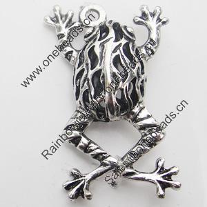 Hollow Bali Pendant Zinc Alloy Jewelry Findings, Lead-free, Animal 21x35mm, Sold by Bag
