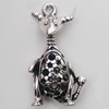 Hollow Bali Pendant Zinc Alloy Jewelry Findings, Lead-free, Animal 20x36mm, Sold by Bag
