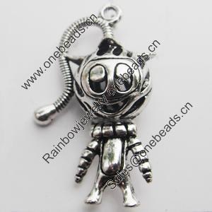 Hollow Bali Pendant Zinc Alloy Jewelry Findings, Lead-free, Animal 23x38mm, Sold by Bag