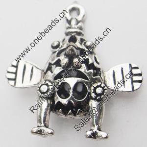 Hollow Bali Pendant Zinc Alloy Jewelry Findings, Lead-free, Animal 27x30mm, Sold by Bag
