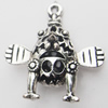 Hollow Bali Pendant Zinc Alloy Jewelry Findings, Lead-free, Animal 27x30mm, Sold by Bag