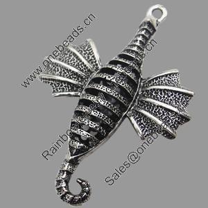 Hollow Bali Pendant Zinc Alloy Jewelry Findings, Lead-free, Animal 36x52mm, Sold by Bag
