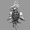 Hollow Bali Pendant Zinc Alloy Jewelry Findings, Lead-free, Animal 28x48mm, Sold by Bag
