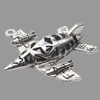 Hollow Bali Pendant Zinc Alloy Jewelry Findings, Lead-free, Aeroplane 37x41mm, Sold by Bag