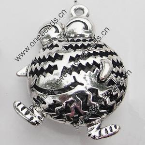 Hollow Bali Pendant Zinc Alloy Jewelry Findings, Lead-free, Animal 28x36mm, Sold by Bag