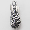 Hollow Bali Pendant Zinc Alloy Jewelry Findings, Lead-free, Fish torpedo 10x30mm, Sold by Bag