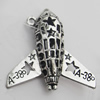 Hollow Bali Pendant Zinc Alloy Jewelry Findings, Lead-free, Aeroplane 36x36mm, Sold by Bag