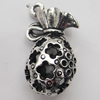 Hollow Bali Pendant Zinc Alloy Jewelry Findings, Lead-free, purse 15x25mm, Sold by Bag