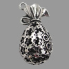 Hollow Bali Pendant Zinc Alloy Jewelry Findings, Lead-free, purse 20x36mm, Sold by Bag
