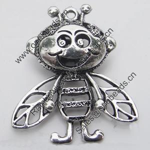 Hollow Bali Pendant Zinc Alloy Jewelry Findings, Lead-free, Animal 35x42mm, Sold by Bag