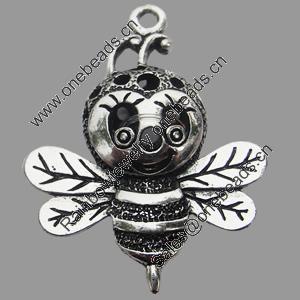 Hollow Bali Pendant Zinc Alloy Jewelry Findings, Lead-free, Animal 29x37mm, Sold by Bag