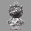 Hollow Bali Pendant Zinc Alloy Jewelry Findings, Lead-free, Animal 23x42mm, Sold by Bag